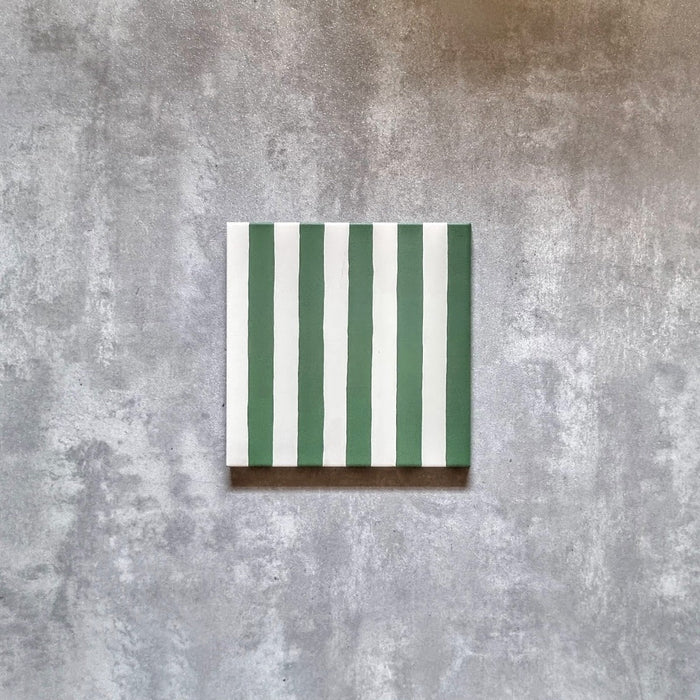 Stripes Green Tile | Indoor & Outdoor Tiles | 20cm x 20cm FULL TILE SAMPLE