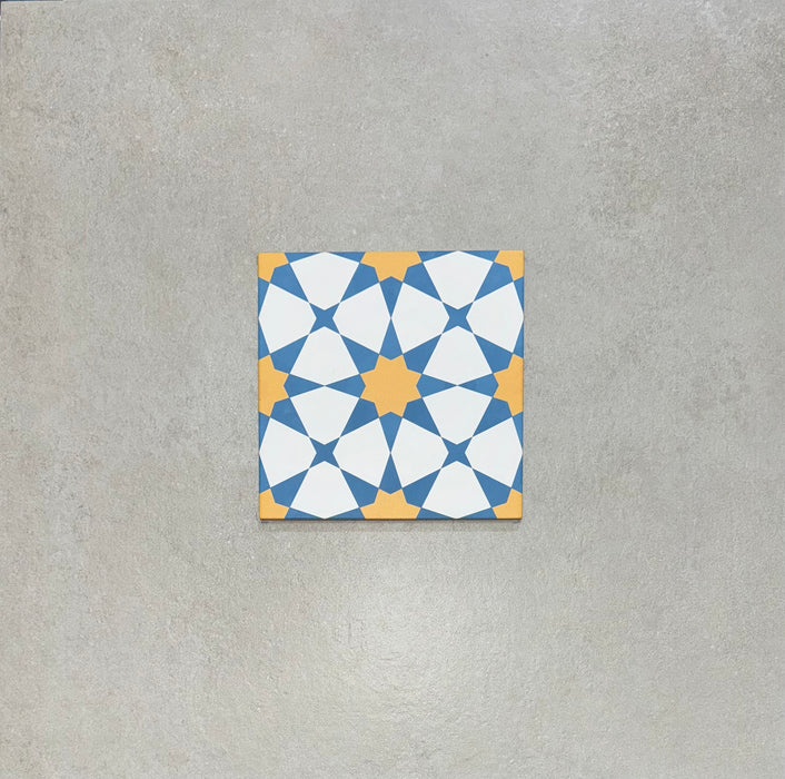 Azulejos azules y amarillos de Agraba | 20 cm x 20 cm | Azulejos para pared y piso MUESTRA COMPLETA DE AZULEJOS