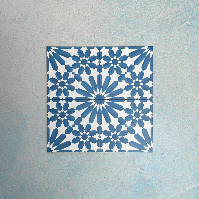 Fizaan Azure Blue | Estilo marroquí | 20 × 20 cm