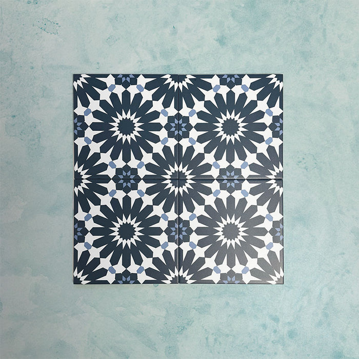 Fizaan Federal Blue | Estilo marroquí | 20 × 20 cm