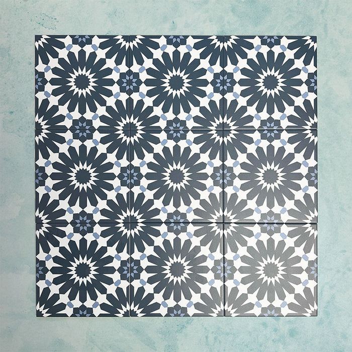 Fizaan Federal Blue | Estilo marroquí | 20 × 20 cm
