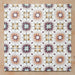 Cabana Manzanillo 20x20cm Moroccan-style porcelain tiles arranged in a repeating geometric star pattern featuring blush pink, mustard, terracotta, lilac, and turquoise tones with a matt finish on a neutral background