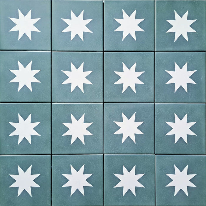 Hammamet Decoración verde mini pared de porcelana marroquí y baldosas de piso 15 cm x 15 cm