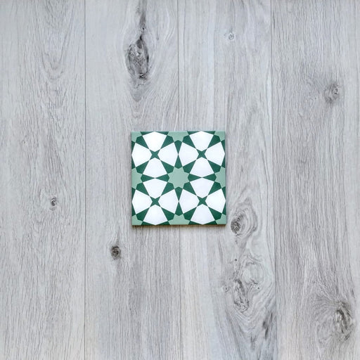 Agraba Tile | Green Patterned Tiles | 20cm x 20cm | Wall & Floor FULL TILE SAMPLE