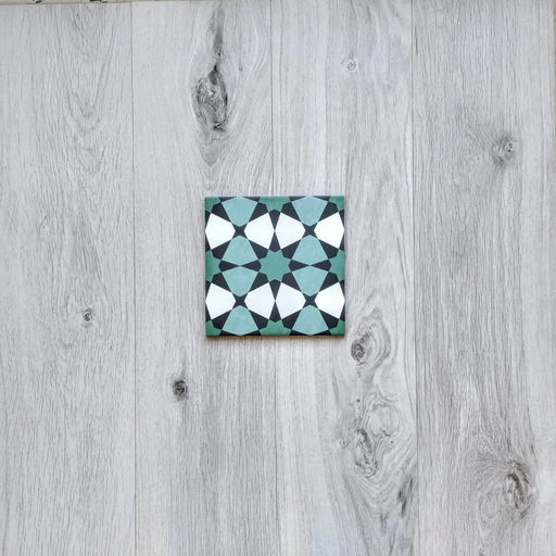 Agraba Verde Moroccan Tile | Green Tiles | 20cm x 20cm | Wall & Floor  FULL TILE SAMPLE