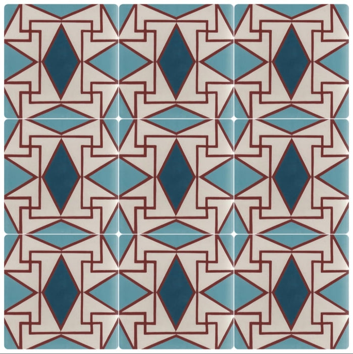 Muestra de azulejo completo Geometry Iris | 20cm x 20cm | Azulejo para pared y piso