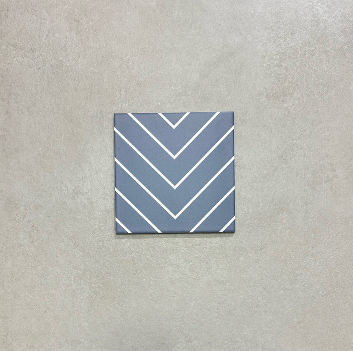 Azulejos azules en zigzag | Azul | Azulejos marroquíes | 20 cm x 20 cm | Azulejos para pared y piso