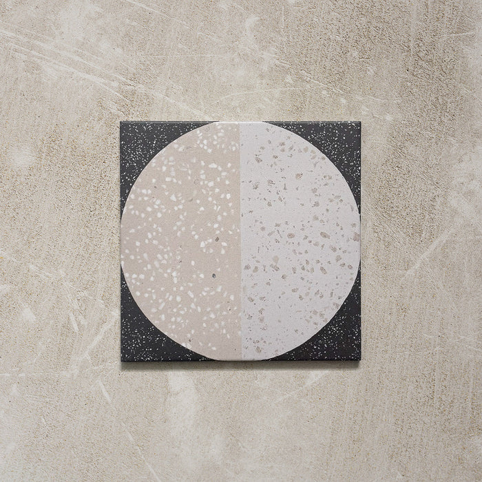 Kasuf Baldosas decorativas estilo terrazo Night 20cmx 20cm Muestra de baldosa completa