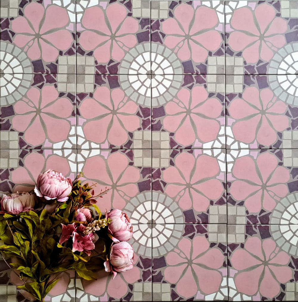 Nantes Rose Pink | Moroccan Style | 20cm x 20cm — Artisan Ceramica