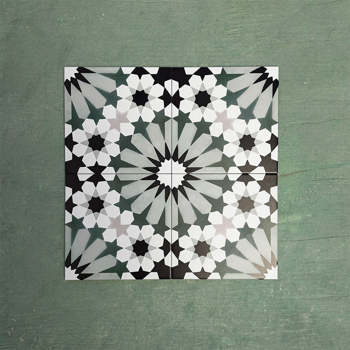 Fizaan Orchid Green | Estilo marroquí | 20 × 20 cm