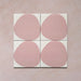Pebble Beach Reversed Pink 20x20cm patterned tiles featuring a soft blush pink organic circular design, perfect for adding a playful yet minimalist look to bathrooms, kitchens, and statement floors.