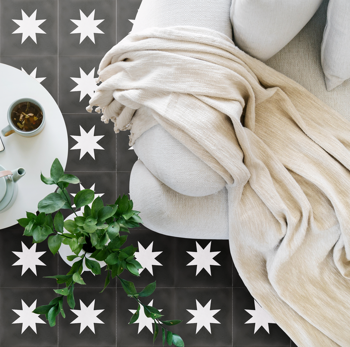 Decoración negra de Hammamet mini pared de porcelana marroquí y azulejos de 15 cm x 15 cm