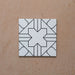 Imagen de azulejo individual de estilo marroquí Alhambra Palacio 20x20 cm, con fondo blanco limpio y detallado patrón geométrico en cruz en negro para un diseño audaz y atemporal.