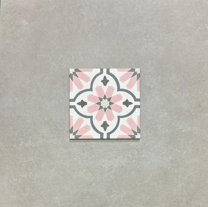 Rosa de la casa de Clarence | Rosa | Azulejos marroquíes | Azulejos victorianos | Pared y piso | 20cm x 20cm