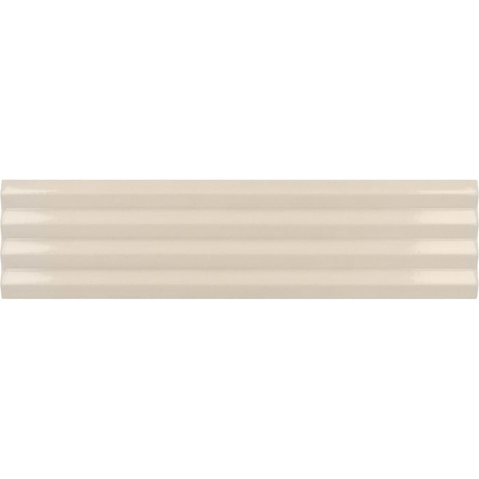 Gallery 3D Fluted DECOR Azulejo Beige Brillo 5cm x 20cm