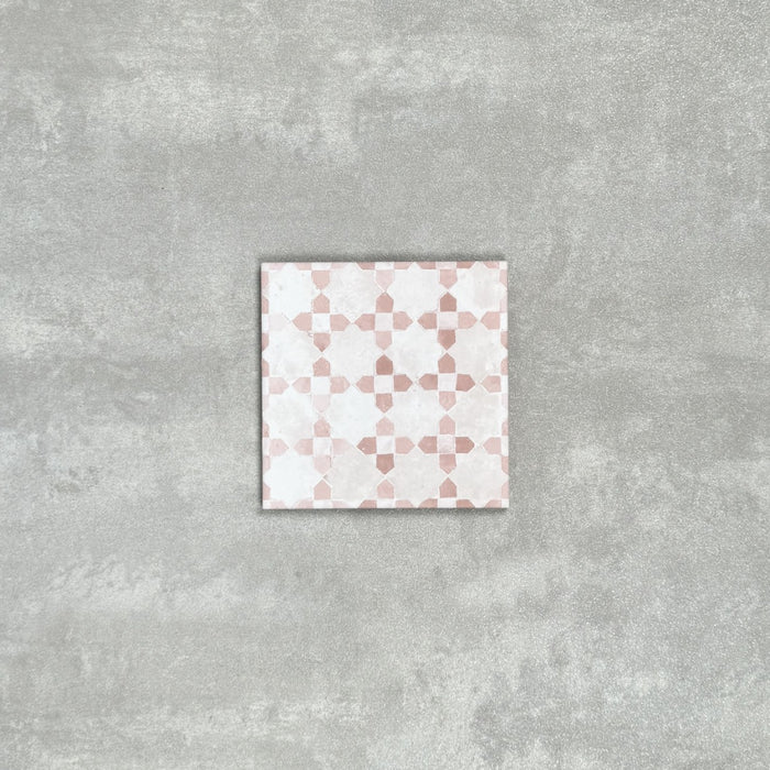 Bedouin Mequinez Rose Mini Moracan de porcelana de porcelana Tile de piso de 15 cm x 15 cm