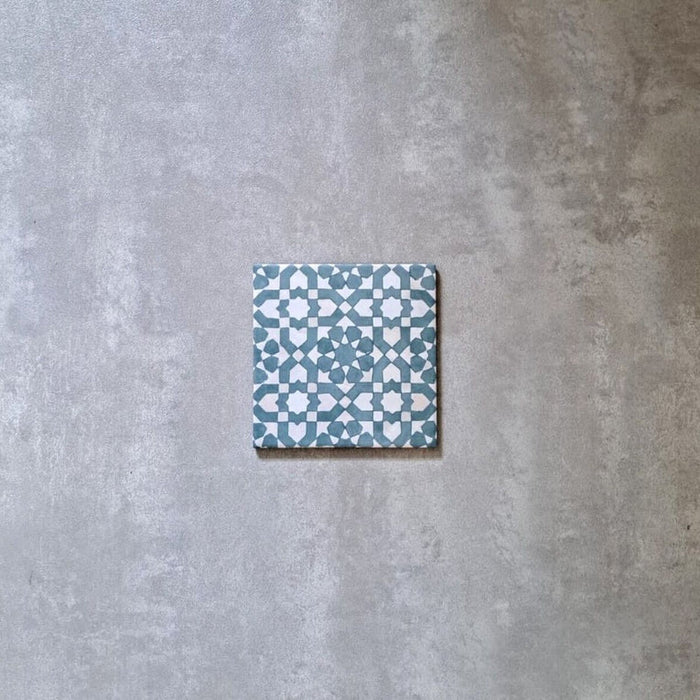 Baldosa de suelo de pared de porcelana marroquí, miniazulejo beduino, azul Tetuán, 15cm x 15cm