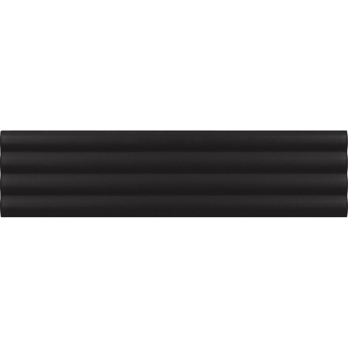 Gallery 3D Ribbed DECOR Tile Black Matt 5cm x 20cm — Artisan Ceramica