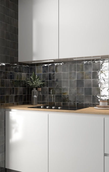 Beijing Brick Tile | Brillo negro | Minezo marroquí | 5.1cm x 16.1cm