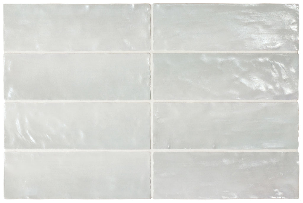 Muestra de azulejos completos Bejmat Brick Tile | Oyster azul | Minezo marroquí | 6.5 cm x 20 cm