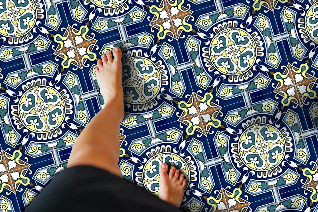 Azulejo de porcelana azul para pared y suelo Manises MINI de 15 cm x 15 cm