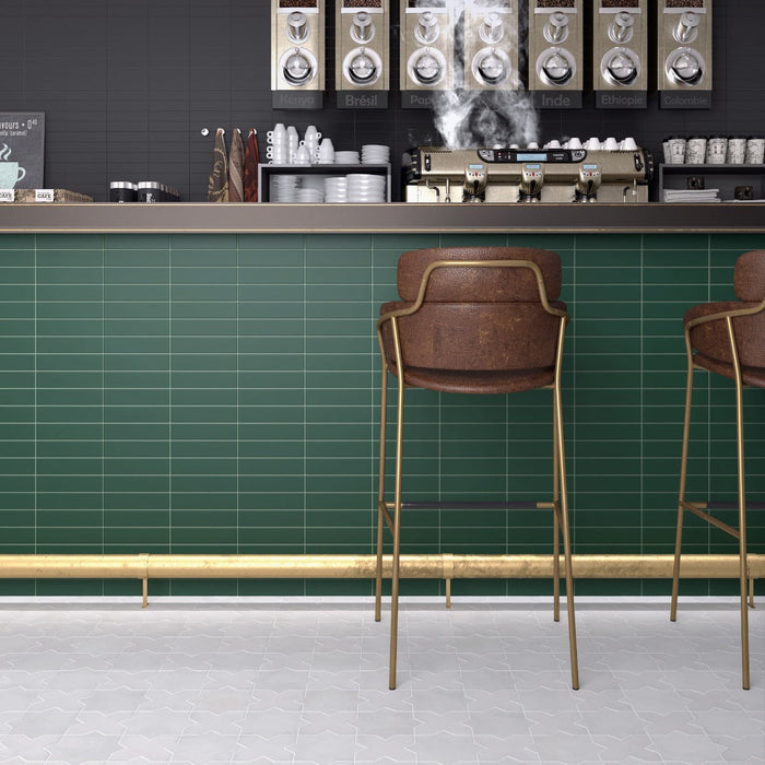 Gallery Brick Tile Laurel Green Matt 5cm x 20cm