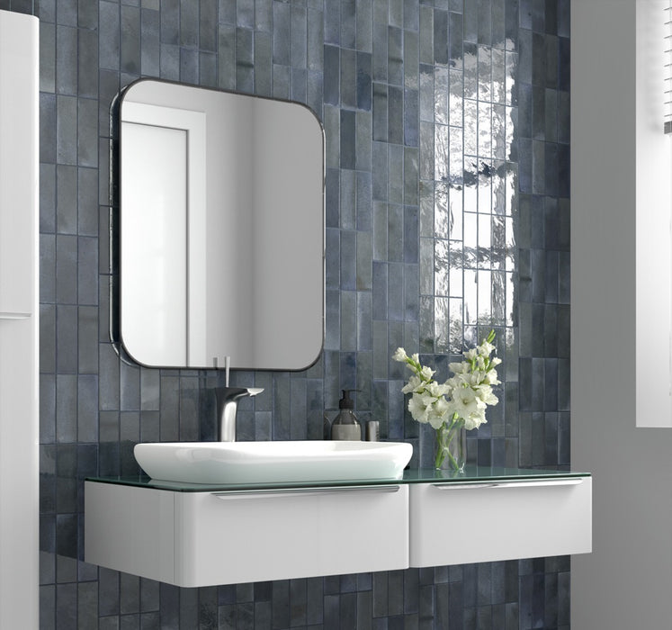 Beijing Brick Tile | Gloss azul oscuro | Minezo marroquí | 5.1cm x 16.1cm