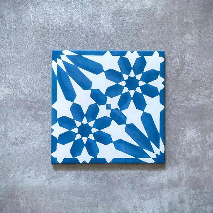 Fizaan Azure Moroccan Tile 20cm x 20cm FULL TILE SAMPLE