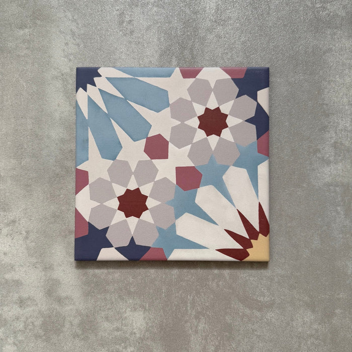Fizaan Fiera Azulejo con patrón marroquí 20cm x 20cm MUESTRA DE AZULEJO COMPLETO