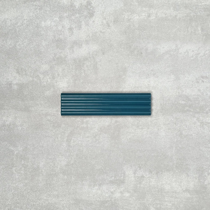 FULL TILE SAMPLE Gallery 3D Fluted DECOR GLOSS Glacier Green Wall Tiles 5 x 20cm
