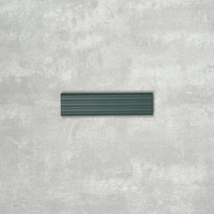 FULL TILE SAMPLE Gallery 3D Fluted DECOR MATT Laurel Green Wall Tiles 5 x 20cm