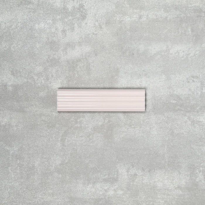 Gallery 3D Fluted DECOR Tile Stony Pink Gloss 5cm x 20cm