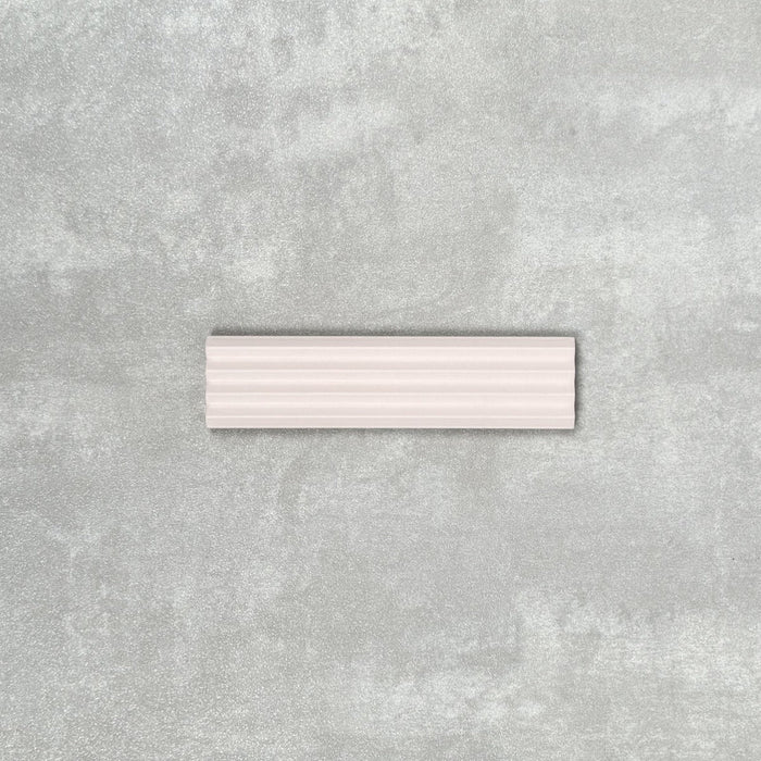 FULL TILE SAMPLE Gallery 3D Fluted DECOR MATT Stony Pink Wall Tiles 5 x 20cm