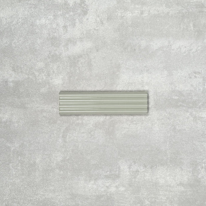 FULL TILE SAMPLE Gallery 3D Fluted DECOR GLOSS Tansy Green Wall Tiles 5 x 20cm