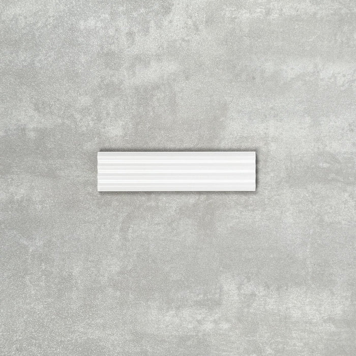 Gallery 3D Fluted DECOR Tile White Matt 5cm x 20cm