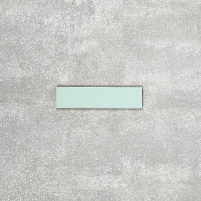 FULL TILE SAMPLE Gallery Brick GLOSS Aloe Green Wall Tiles 5 x 20cm