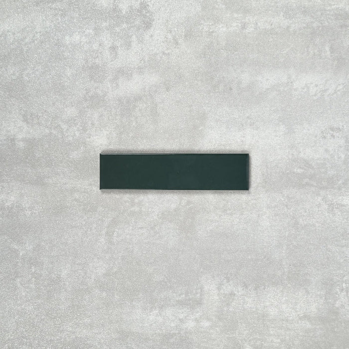 FULL TILE SAMPLE Gallery Brick GLOSS Laurel Green Wall Tiles 5 x 20cm