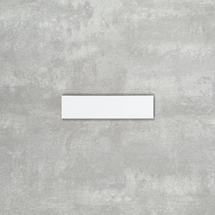 FULL TILE SAMPLE Gallery Brick GLOSS White Wall Tiles 5 x 20cm