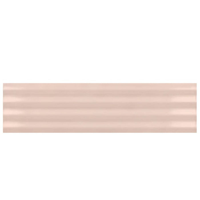 FULL TILE SAMPLE Gallery 3D Fluted DECOR GLOSS Stony Pink Wall Tiles 5 x 20cm