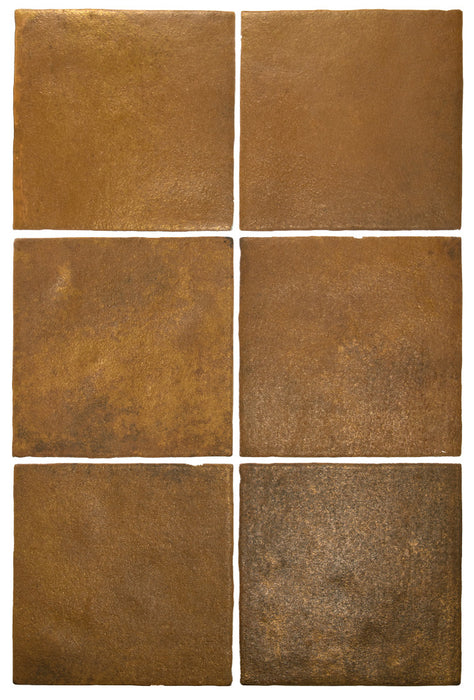 Muestra de mosaico completo Zellij Tile cuadrado | Brillo de oro | Minezo marroquí | 13.2cm x 13.2cm