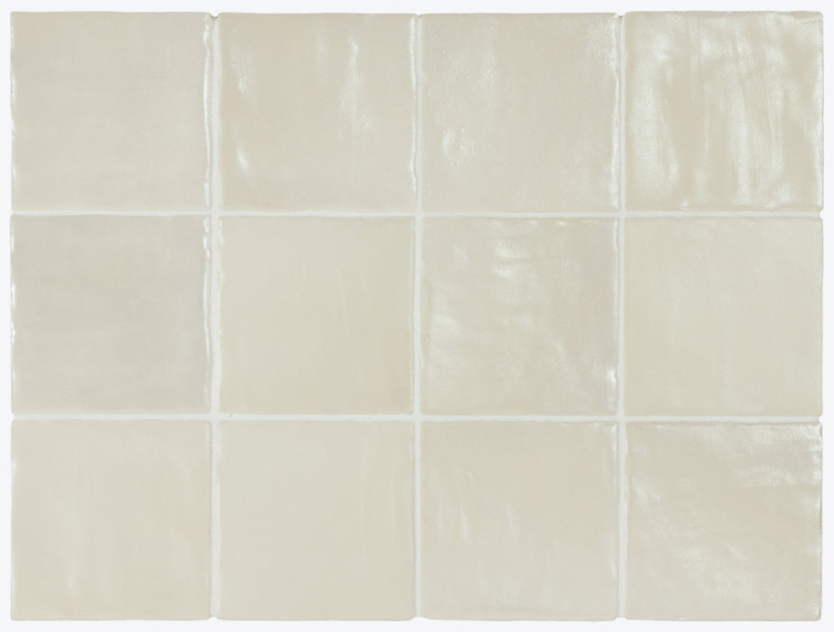 Muestra de mosaico completo Bejmat Tile cuadrado | Oyster verde | Minezo marroquí | 10 cm x 10 cm
