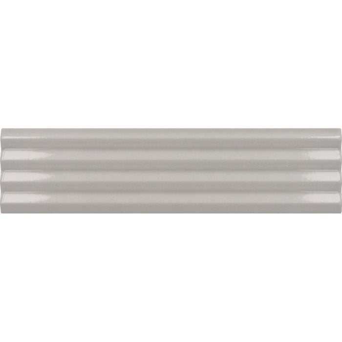 Gallery 3D Fluted DECOR Tile Grey Gloss 5cm x 20cm