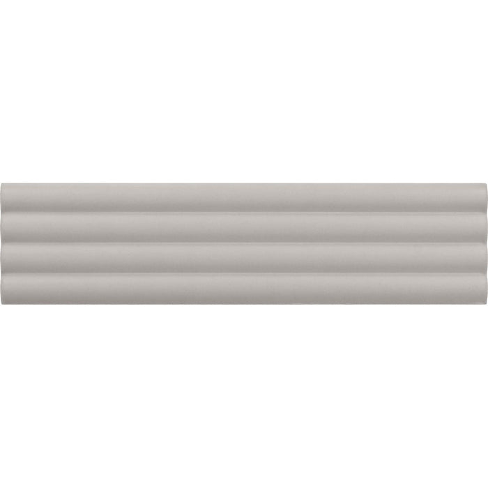 Gallery 3D Ribbed DECOR Tile Grey Matt 5cm x 20cm