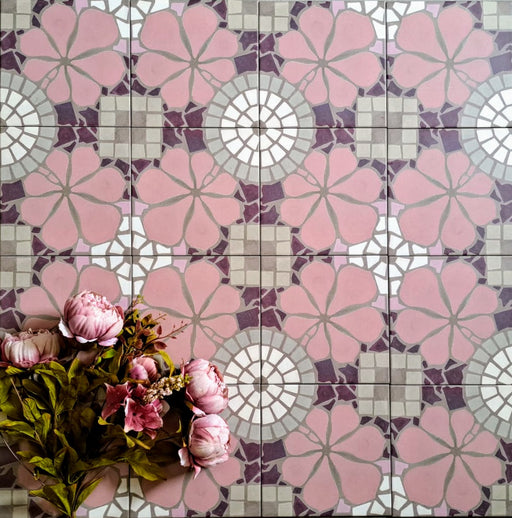 Nantes Tiles | Rose Pink | Moroccan Tiles | 20cm x 20cm