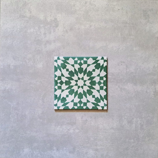 Taksim Marine Green Moroccan Wall & Floor Anti Slip Tiles 20cm x 20cm FULL TILE SAMPLE