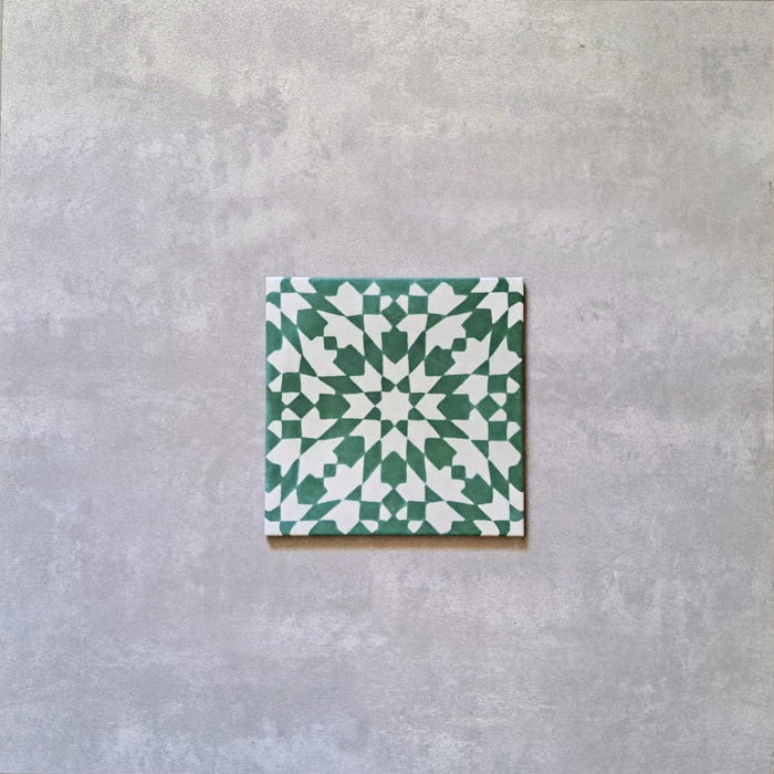 Taksim Marine Green Moroccan Wall & Floor Anti Slip Tiles 20cm x 20cm FULL TILE SAMPLE