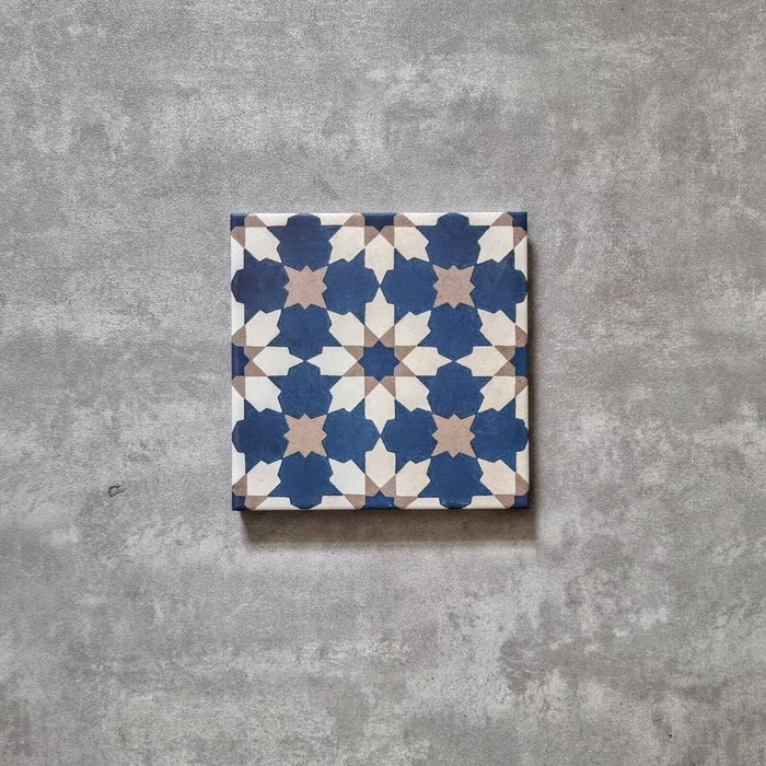 Mamounia Marina Tile | Moroccan Tiles | Wall & Floor Tiles | 20cm x 20cm FULL TILE SAMPLE