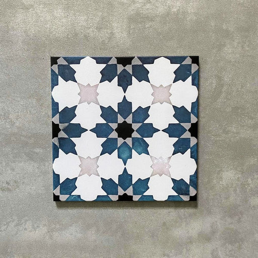 Mamounia River Tile | Blue | Moroccan Tiles | Wall & Floor Tiles | 20cm x 20cm FULL TILE SAMPLE