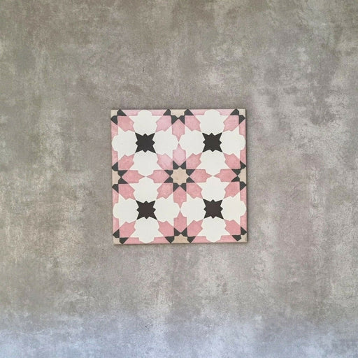 Mamounia Rose Pink Moroccan Tiles | Wall & Floor Tiles | 20cm x 20cm FULL TILE SAMPLE