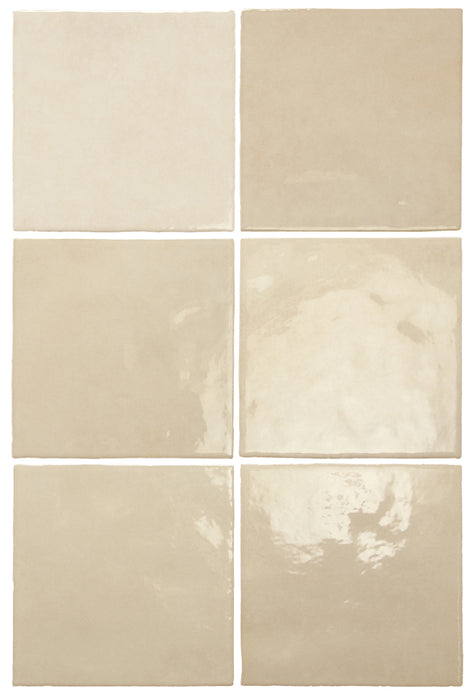 Zellij Tile cuadrado | Brillo ocre | Minezo marroquí | 13.2cm x 13.2cm